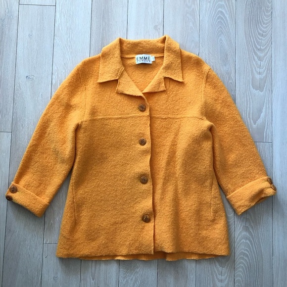 Vintage Emme Canada 100% Wool Textured Shirt Jacket Size L - Picture 1 of 12